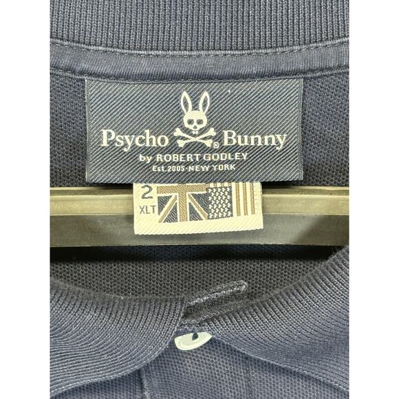 Psycho Bunny Men's Polo Shirt Color Navy Blue Short Sleeve Size  Men's XXL - Picture 5 of 16